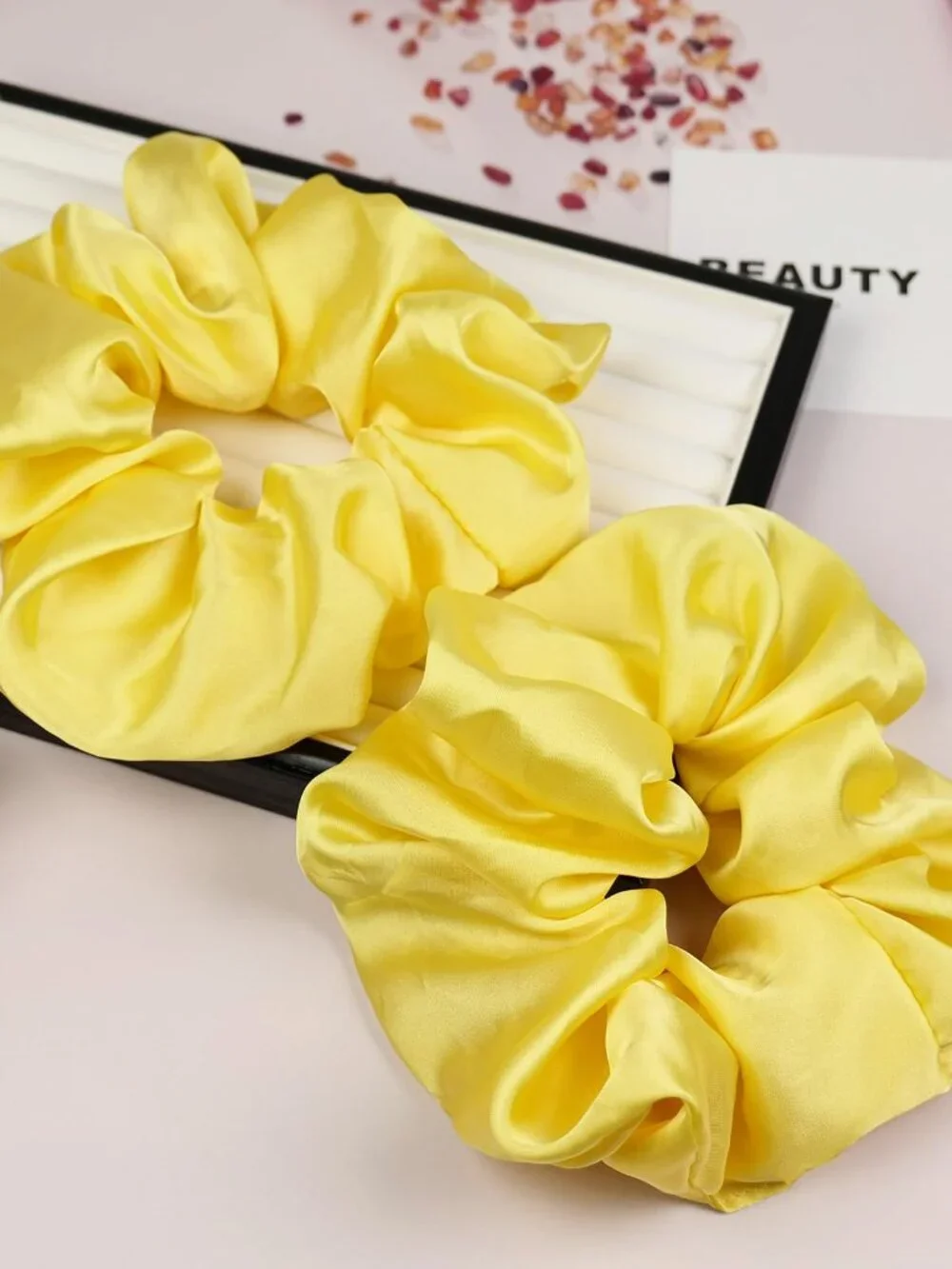 Oversized Satin Scrunchies for Women - 2 Pack Extra Large Hair Ties Accessories,